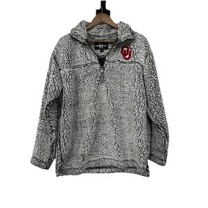 OU Oklahoma Sooners Women's Boxercraft Sherpa Fleece 1/4 Zip Pullover L Gameday